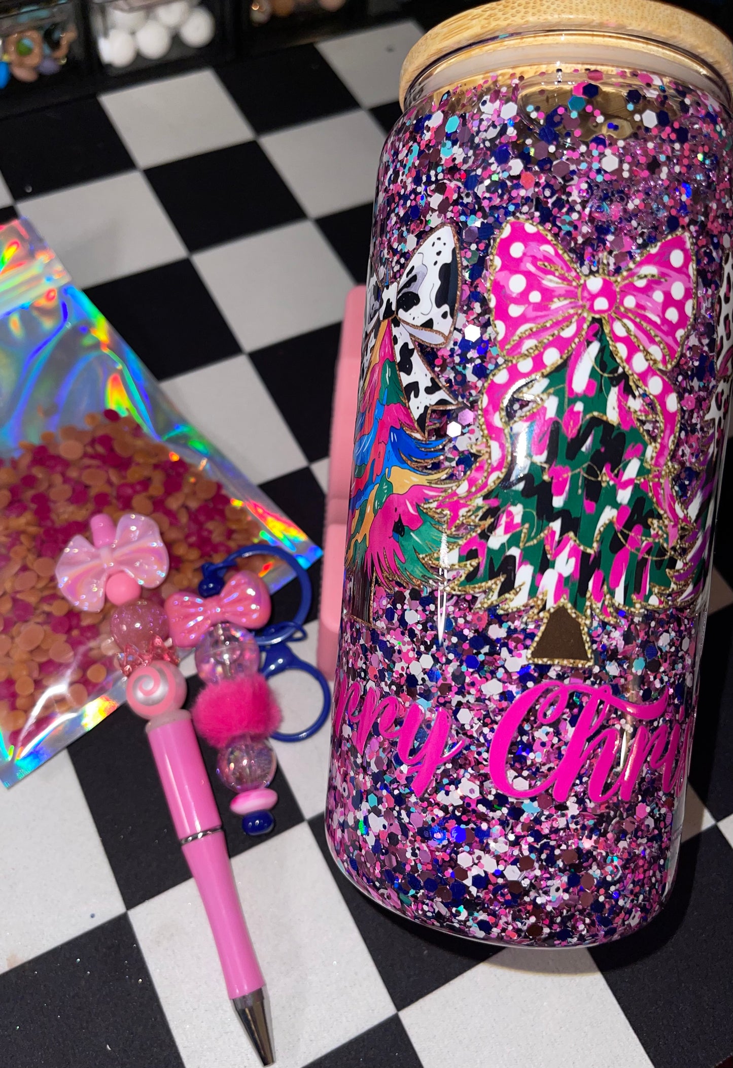 20 oz Glass with handle- Snowglobe Bundle