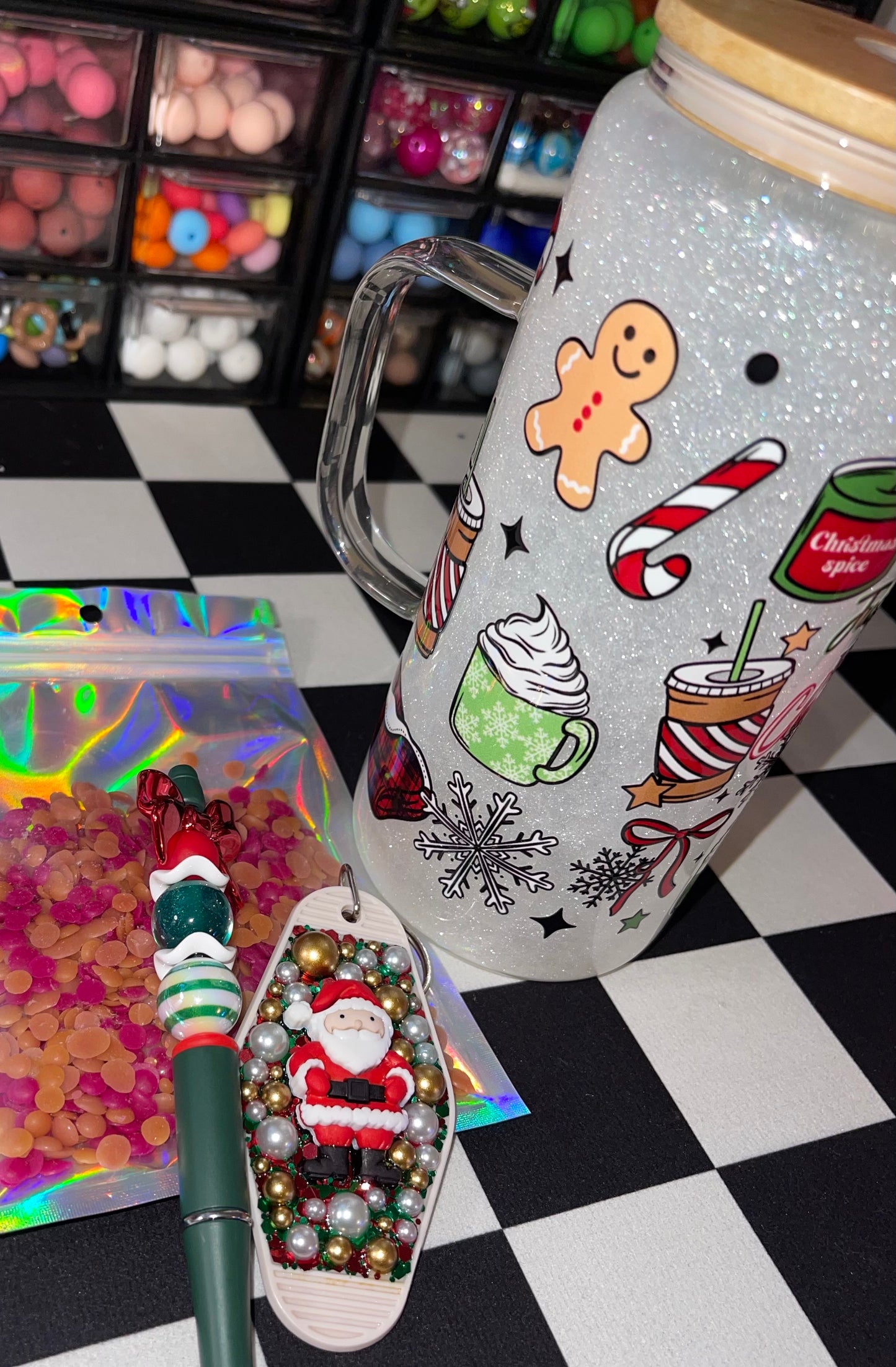 20 oz Glass with handle- Snowglobe Bundle