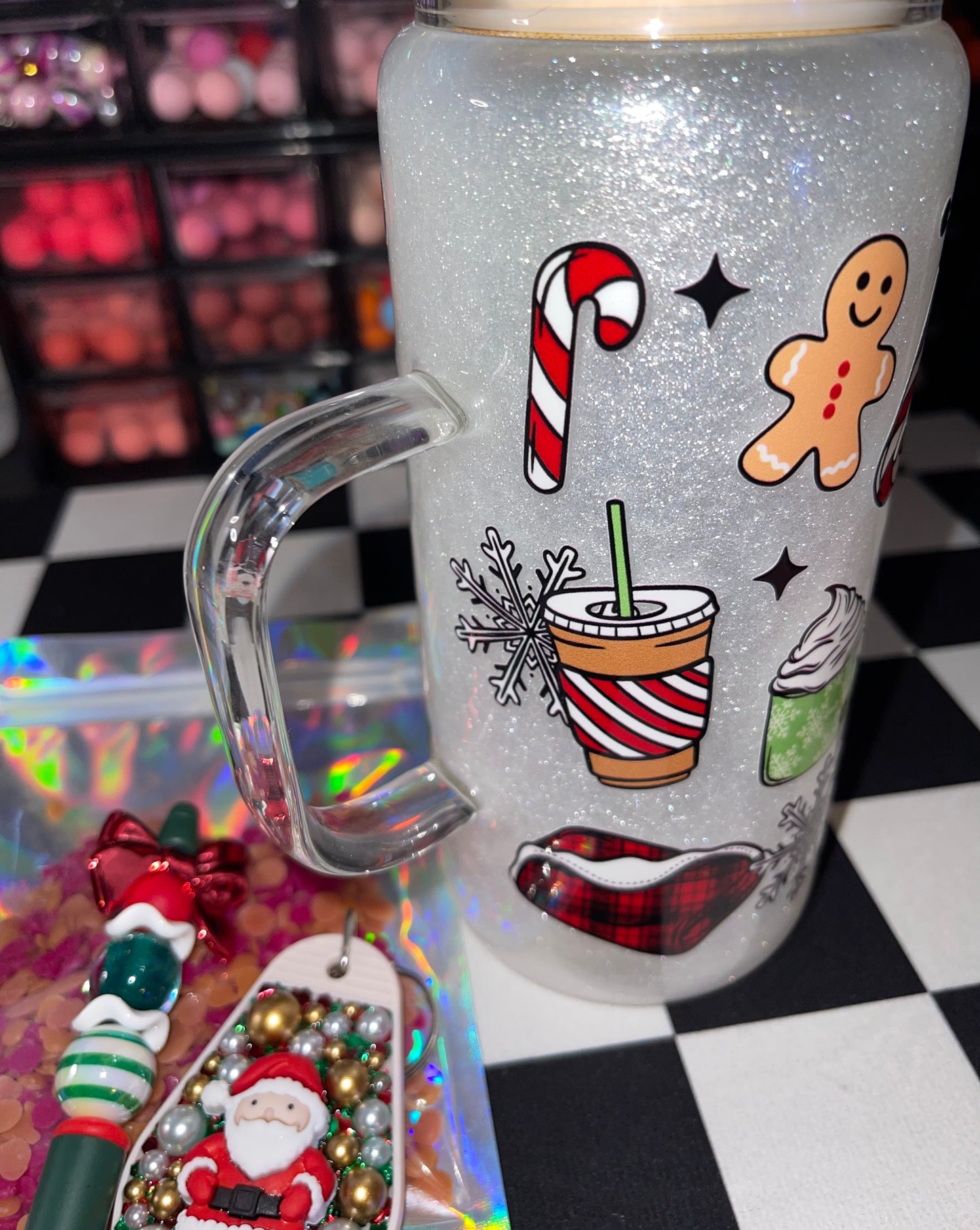 20 oz Glass with handle- Snowglobe Bundle