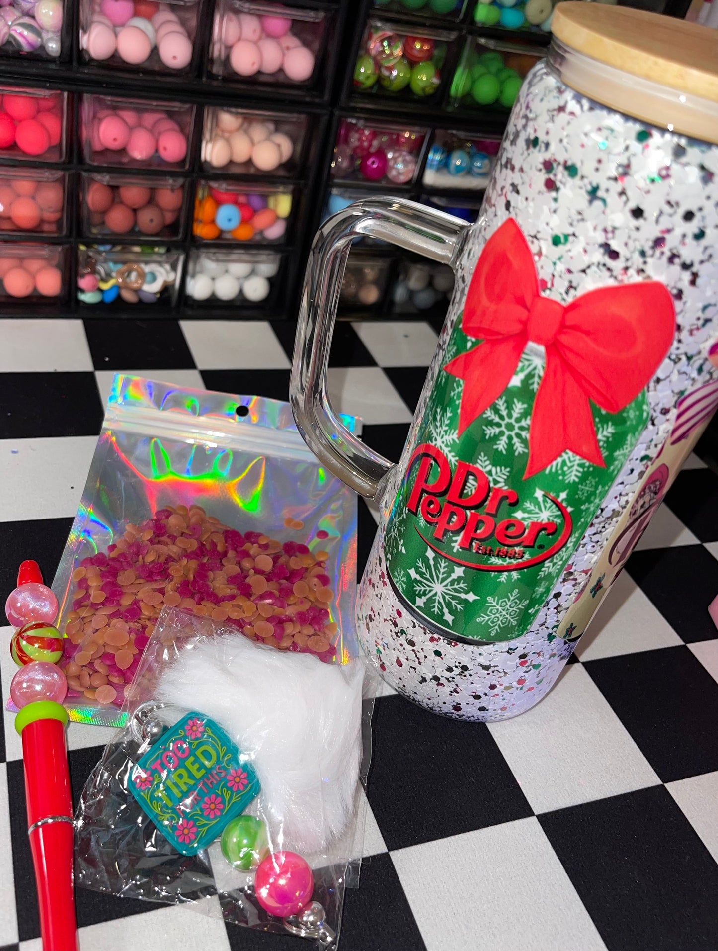 25 oz Glass with handle- Snowglobe Bundle